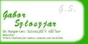 gabor szloszjar business card